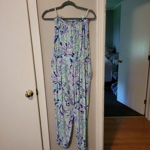 Lilly Pulitzer Emiko Jumpsuit Small in Lilac Nice Ink Blue